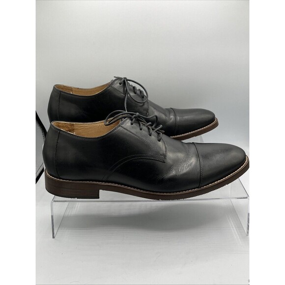 Wallin & Bros Cap Toe Black Leather Lace Up Dress Shoes Size 12M Made in Brazil - Picture 2 of 12